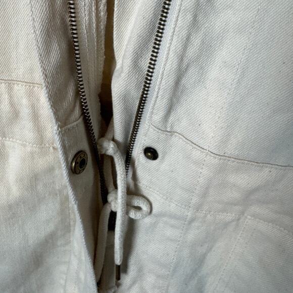 Faherty Womens Organic Cotton Overland Twill Jumpsuit in Natural SZ S Fall Style - Picture 9 of 11